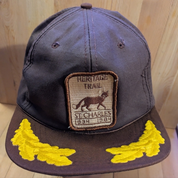 Heritage Brown and Yellow Hat with Vintage Patch - Picture 2 of 6